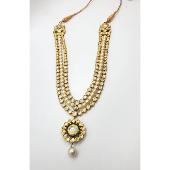 22kt Gold Indian Chokar Kundan Uncut Diamond Necklace - Picture 4 of 5